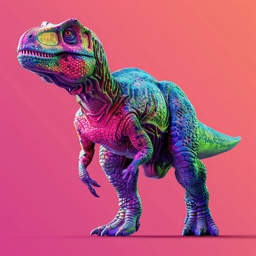 Cute dinosaur clipart on bright magenta backdrop