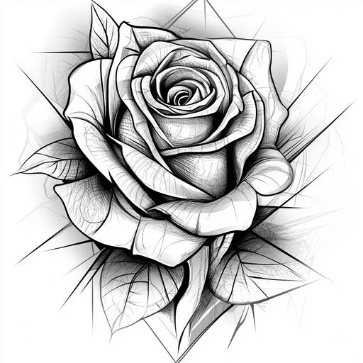 Beautiful flat tattoo sketch for amber rose face tattoo