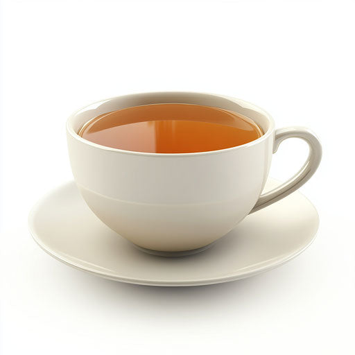 3D tea cup on flat white background, isolated clipart