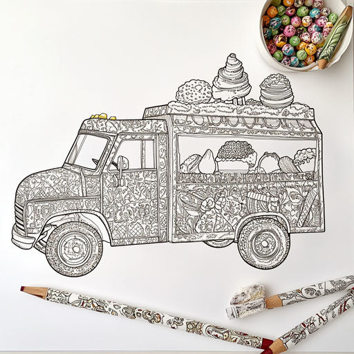 Intricate patterns ice cream truck