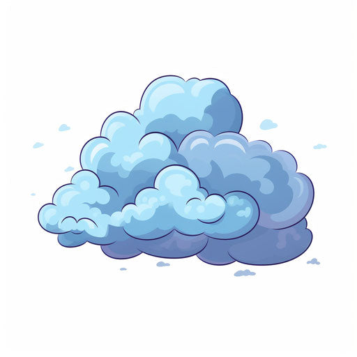 Cloud png clipart in Minimalist style on white background