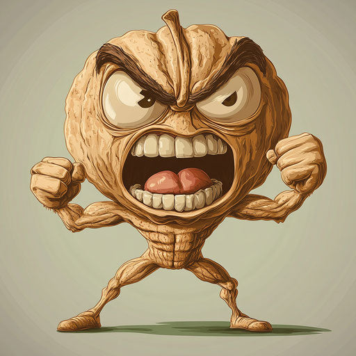 Humorous caricature of a nut caricature clipart