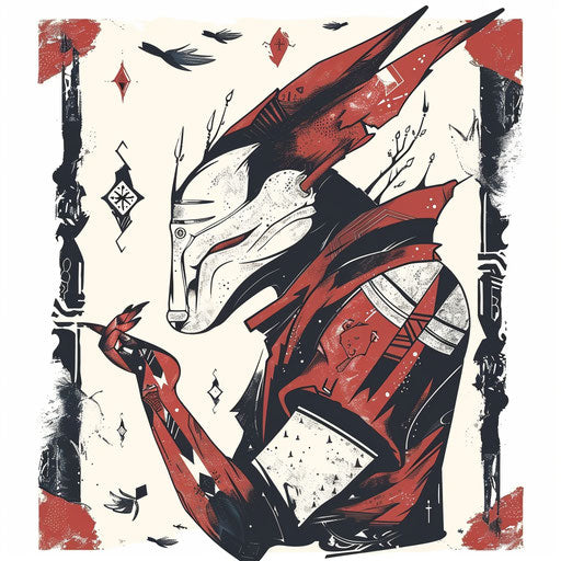 The Fool tarot card in bold and graphic tattoo design