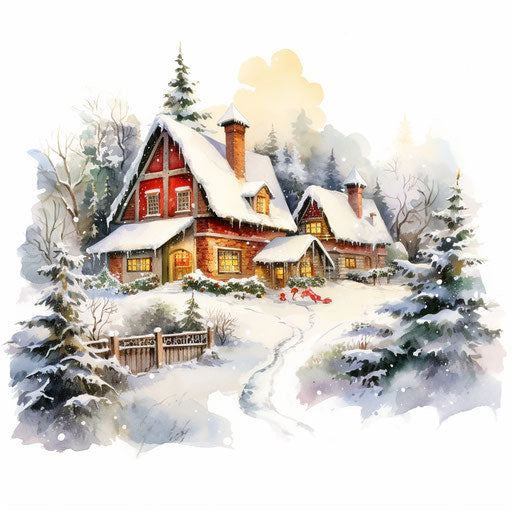 Christmas clipart images in the style of Oil painting