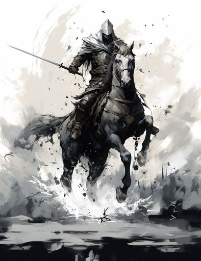 Original equine art poster in dramatic style, HD print