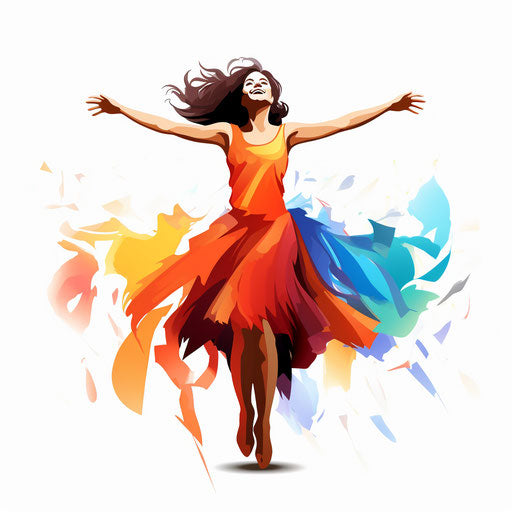 Joyful clipart in the style of Chiaroscuro Art, on white background