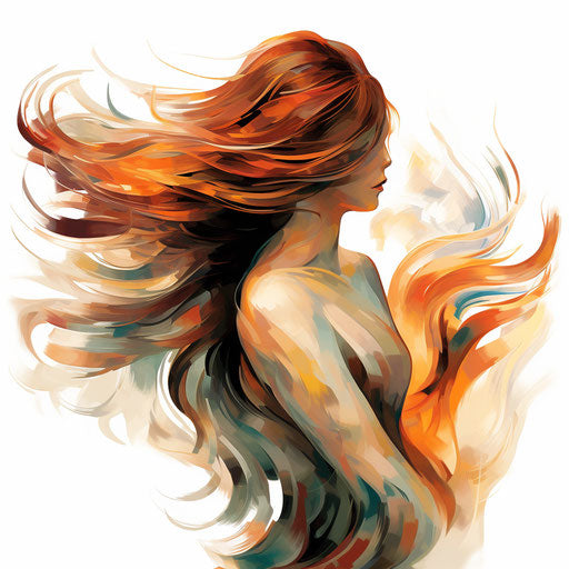 Hair clipart in the style of Impressionistic Art, on a white background
