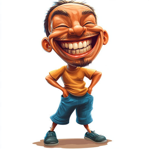 Humorous caricature of an attendance clipart with human features