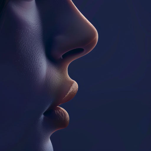 Realistic nose clipart on flat indigo background
