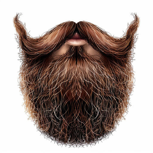 Realistic style beard clipart with flat white background