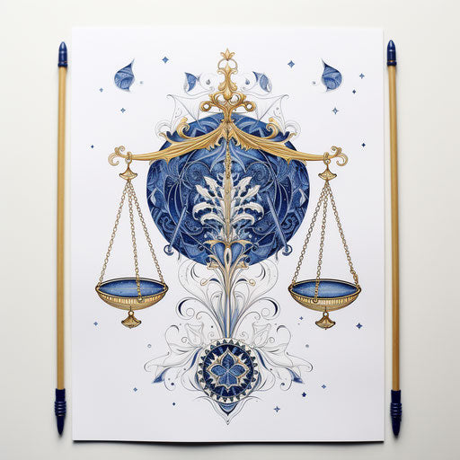 Libra symbol on white paper