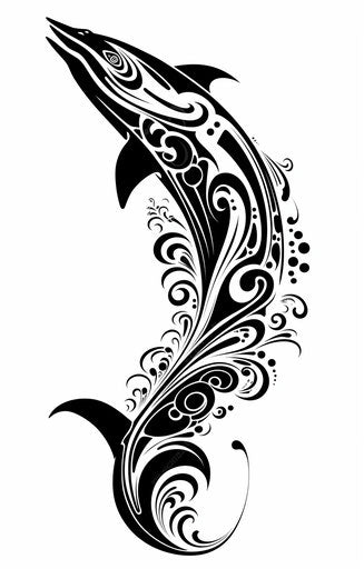 Tribal orca style shark elegant realism