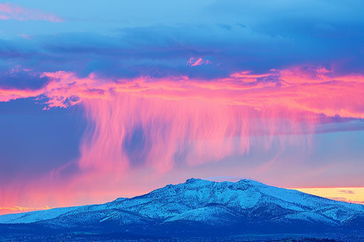 Painterly calm Taubaul Mount, pastel sequins rain