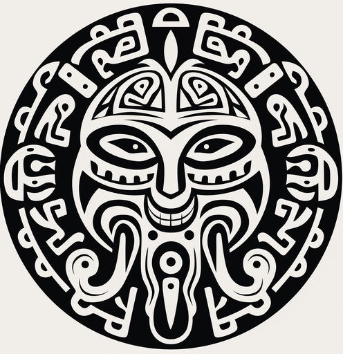 Black and white tribal tattoo design