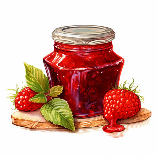 Jam clipart in Oil painting style, on a white background