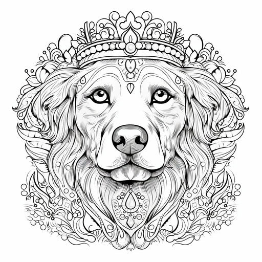 Royal dog to color, clean and sharp inking style