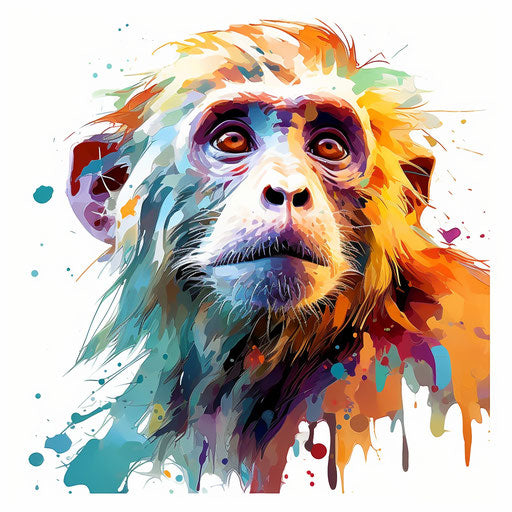 Monkey artwork in the style of Impressionistic Art