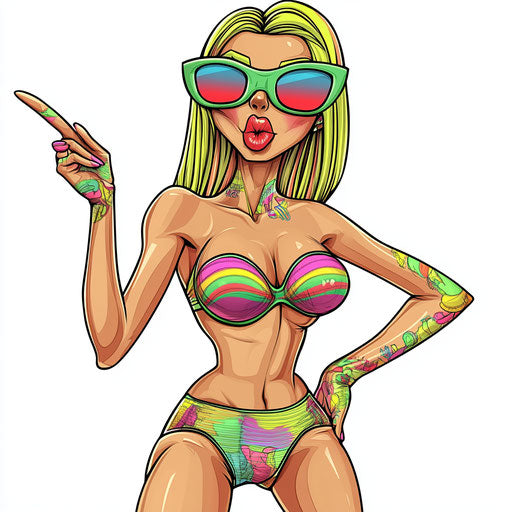 Amusing caricature of an underwear caricature with human characteristics