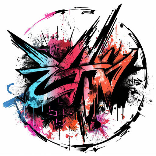 Bold new logo with graffiti elements and urban colors