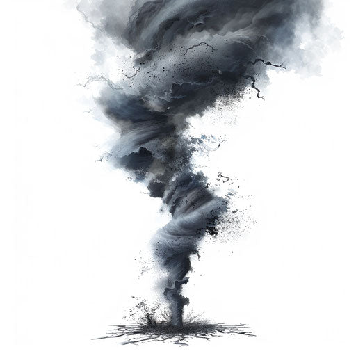 Tornado clip art in realistic style on white background