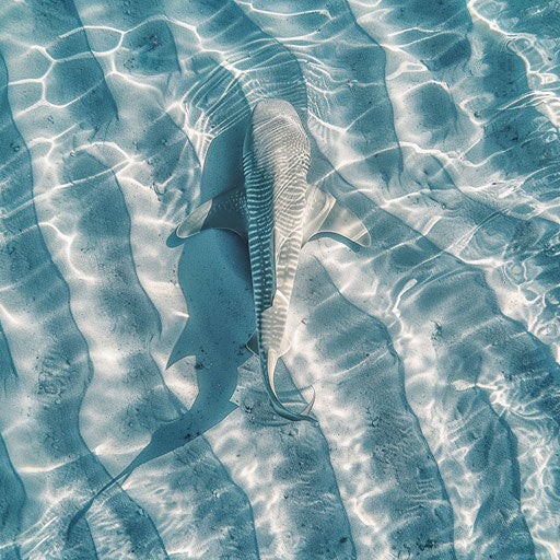Leopard shark swimming in crystal clear waters