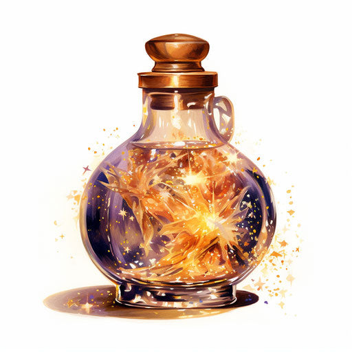 Sparkle Clipart Oil painting style on white background