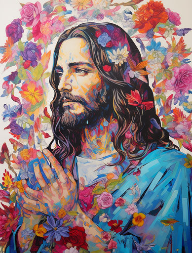 Jesus tattoo designs in fauvist-inspired portraits style