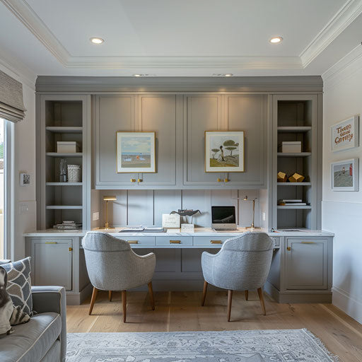 Family-friendly home office with child's study area