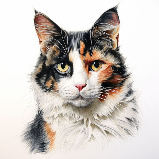 Calico cat drawing