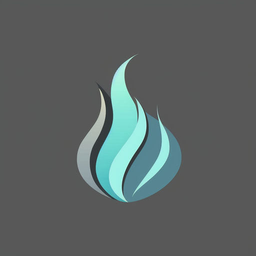 Water logo in turquoise and gray with a sleek background