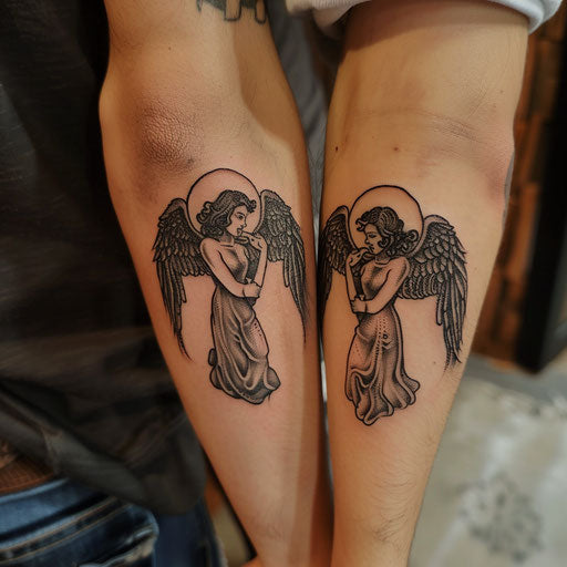 Matching tattoos for friends of a dark angel, Gerald Brom style