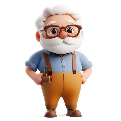 3D retirement in photo realistic style on flat white background, isolated clipart