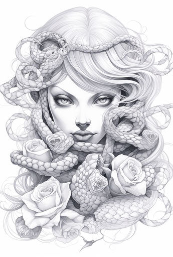 Modern symbolic portrait of beautiful women