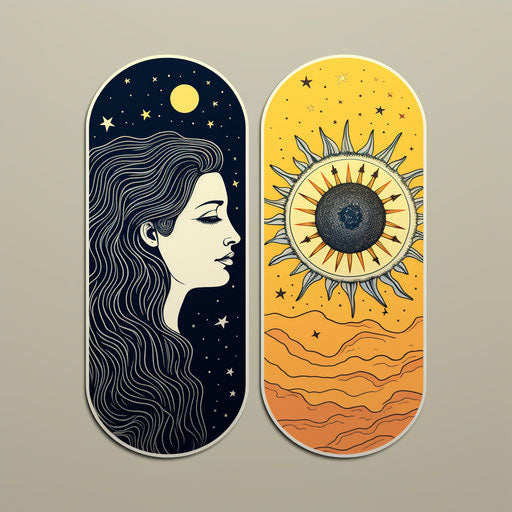 Cosmic balance in vintage aesthetic