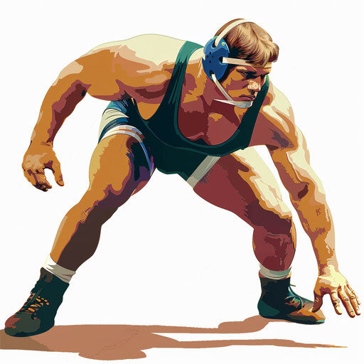 Wrestling clipart in a photo realistic style with dynamic colors