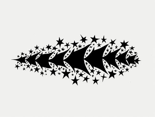 Black star with multiple stars, minimalist style