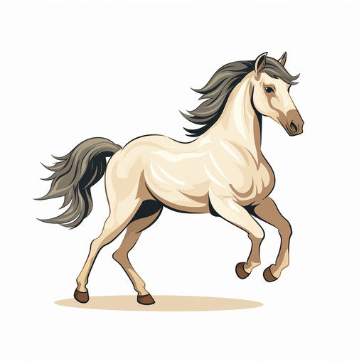 Minimalist style horse clipart, on a white background