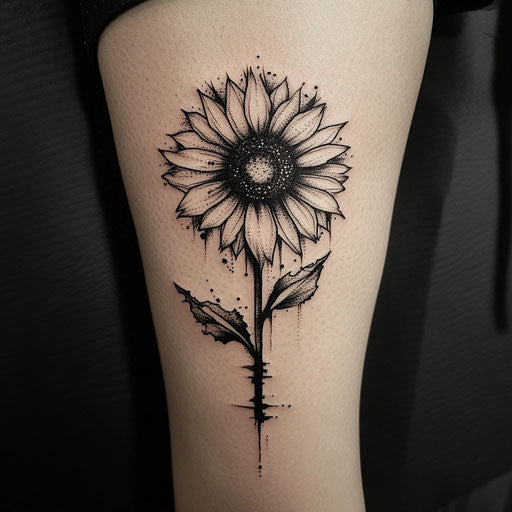 Bold Small Sunflower Tattoo Flash Set