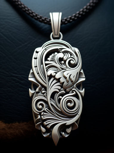 Old school Polynesian pendant with floral designs