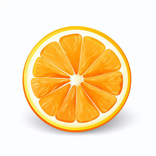 Minimalist orange slice clipart on white background