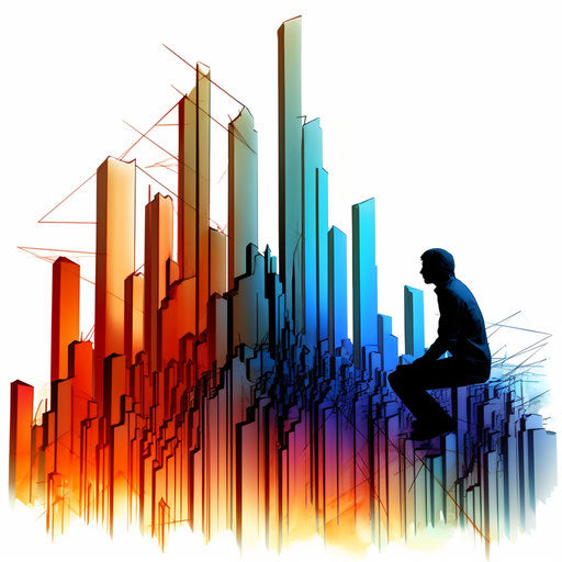 Statistics clipart in the style of Chiaroscuro Art, on a white background