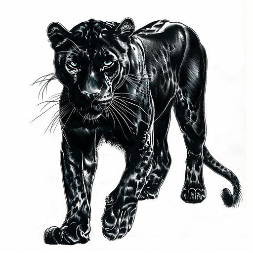 Majestic tattoo design of black panther