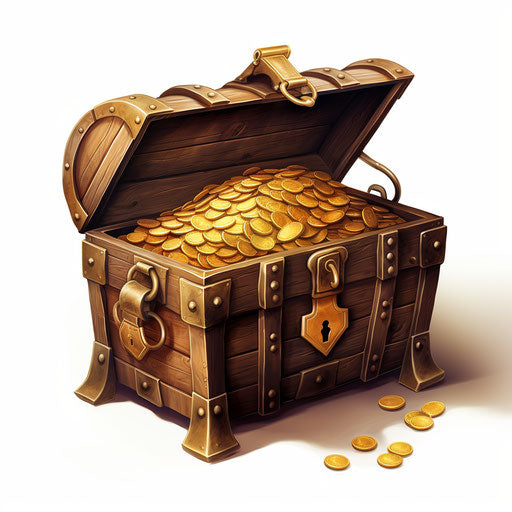 Treasure chest in the style of Chiaroscuro Art