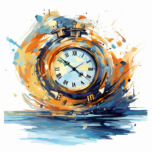 Time clipart in the style of Oil painting