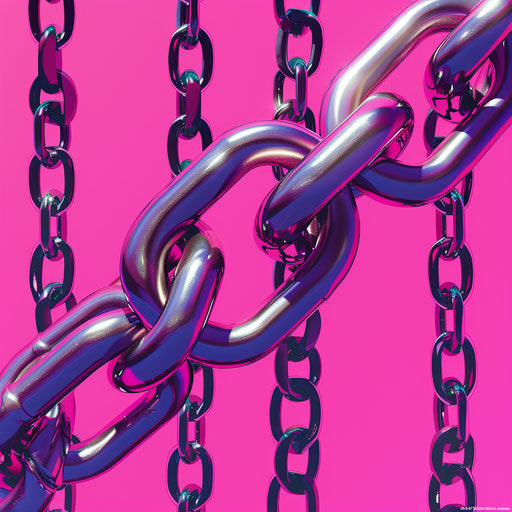 Metal clipart on bright magenta background