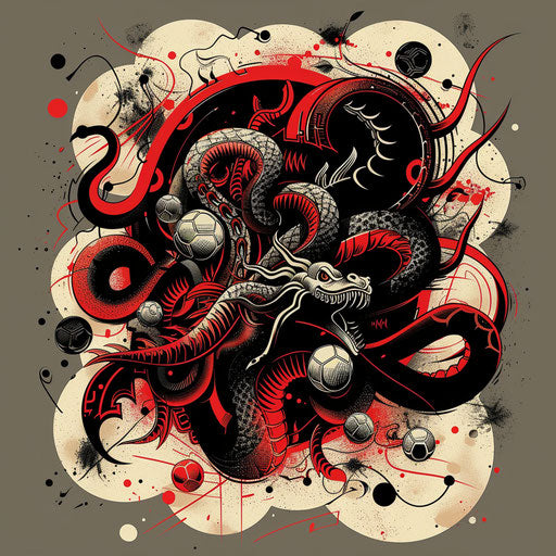 Flat tattoo sketch with sports theme