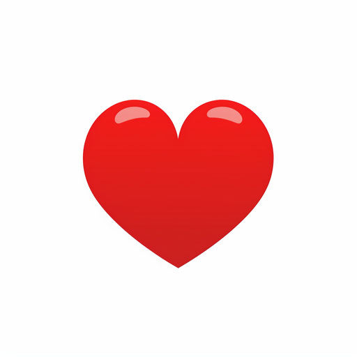 Minimalist heart clipart on white background