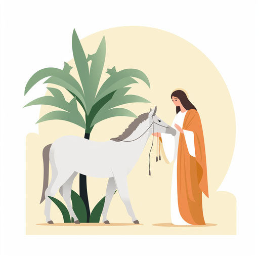 Minimalist Palm Sunday clipart on white background