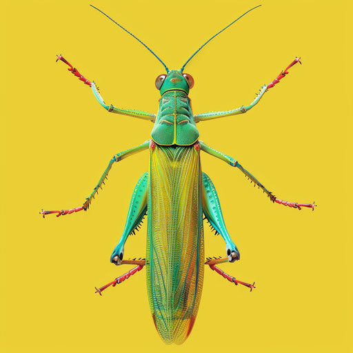 Insect clipart in photo realistic style with a flat random background, vibrant tones and enhanced clarity