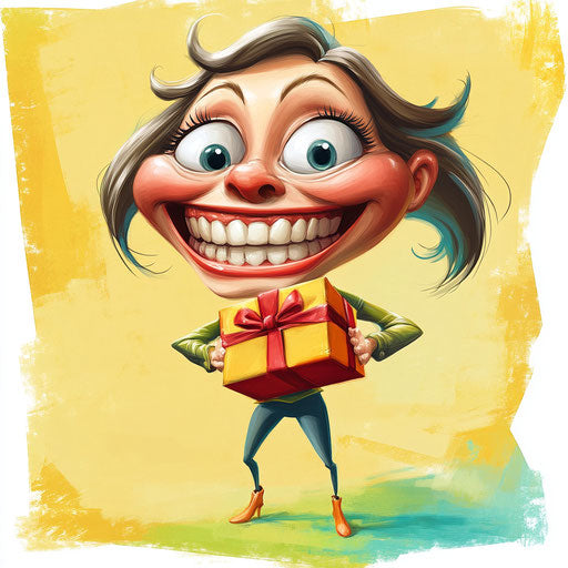 Versatile Present Caricature Clipart Art Files for Professionals